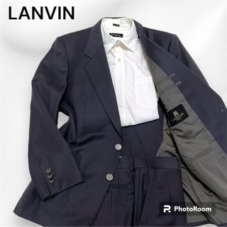 ランバン(LANVIN)のランバン LANVIN セットアップ スーツ 銀ボタン　ロゴ　古着　裏地総柄(スーツ)