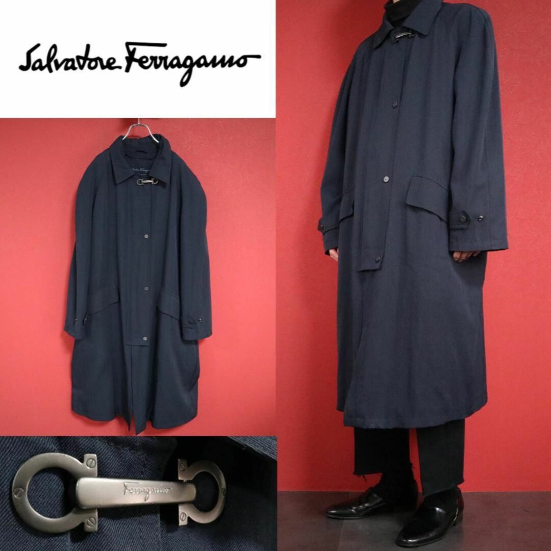 Salvatore Ferragamo(サルヴァトーレフェラガモ)の【スペシャル】Ferragamo メタルロゴ 上質カシミヤ混 ライナー付きコート メンズのジャケット/アウター(トレンチコート)の商品写真