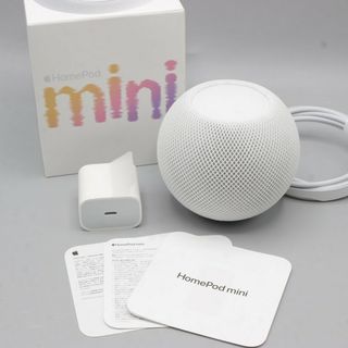 アップル(Apple)の【美品】Apple HomePod mini MY5H2J/A ホワイト スマートスピーカー ホームポッドミニ アップル 本体(スピーカー)