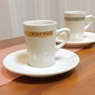 デミタスカップ  エスプレッソ用コーヒーカップ  ソーサー付き  ２客セット(グラス/カップ)