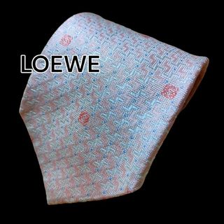 ロエベ(LOEWE)の【LOEWE】　ロエベ　ライトピンク系　総柄　イタリア製(ネクタイ)