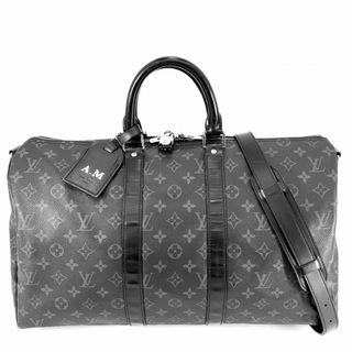 ルイヴィトン(LOUIS VUITTON)のLOUIS VUITTON ルイヴィトン ボストンバッグ モノグラムエクリプス キーポルバンドリエール45 トラベルバッグ ハンドバッグ 肩掛け 斜め掛け Keepall Bandouliere45 M40569    ノワール シルバー金具 メンズ【中古品】(ボストンバッグ)