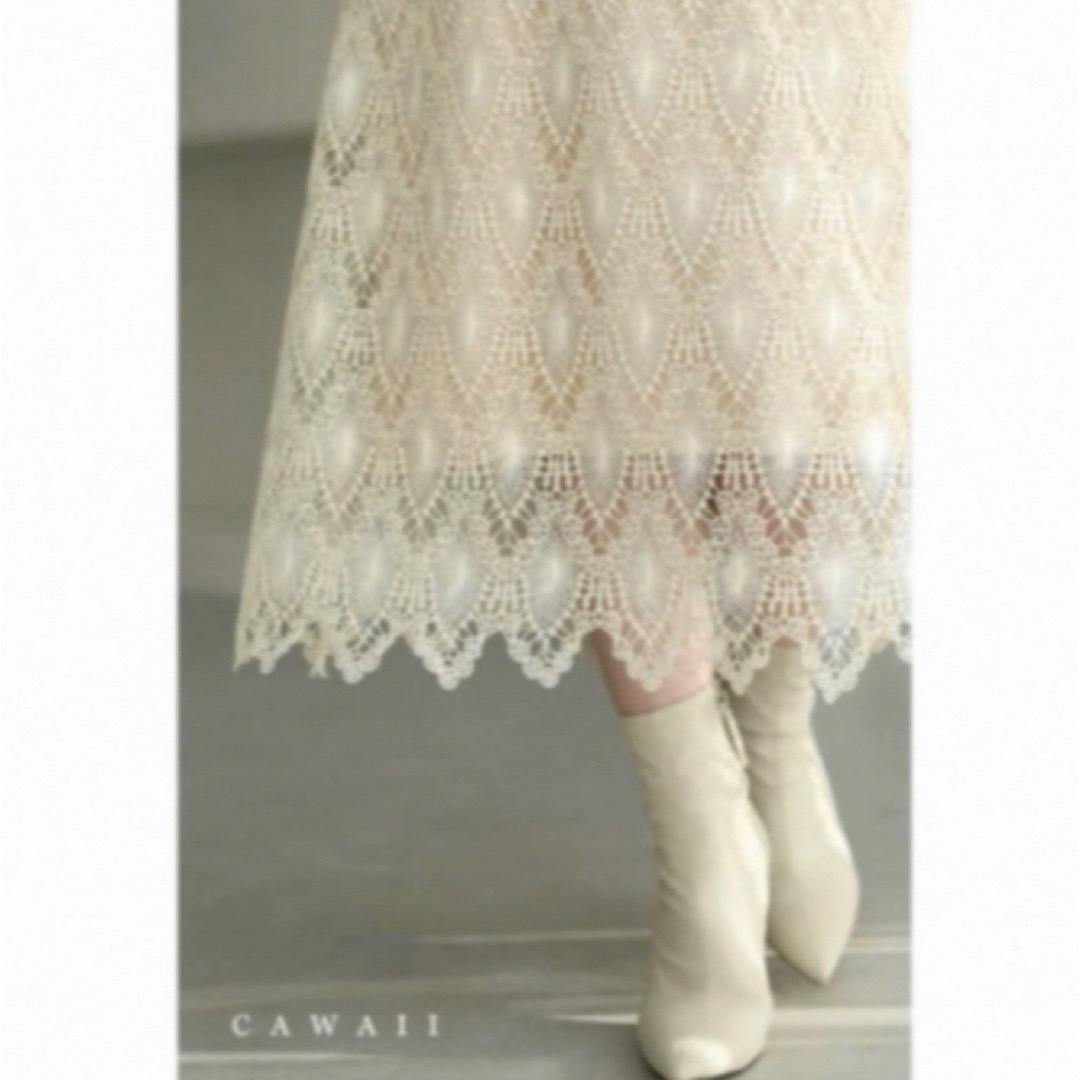 cawaii(カワイイ)の【新品タグ付き】S~L対応 アンティークな装飾レースのミディアムスカート レディースのスカート(ロングスカート)の商品写真