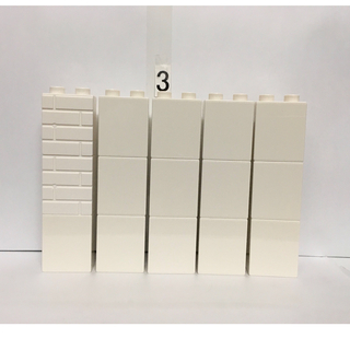 レゴデュプロ(レゴ デュプロ)のレゴ デュプロ 特殊 ブロック ２凸 縦長 スリム 白 レンガ風 柄なし ２デコ(積み木/ブロック)