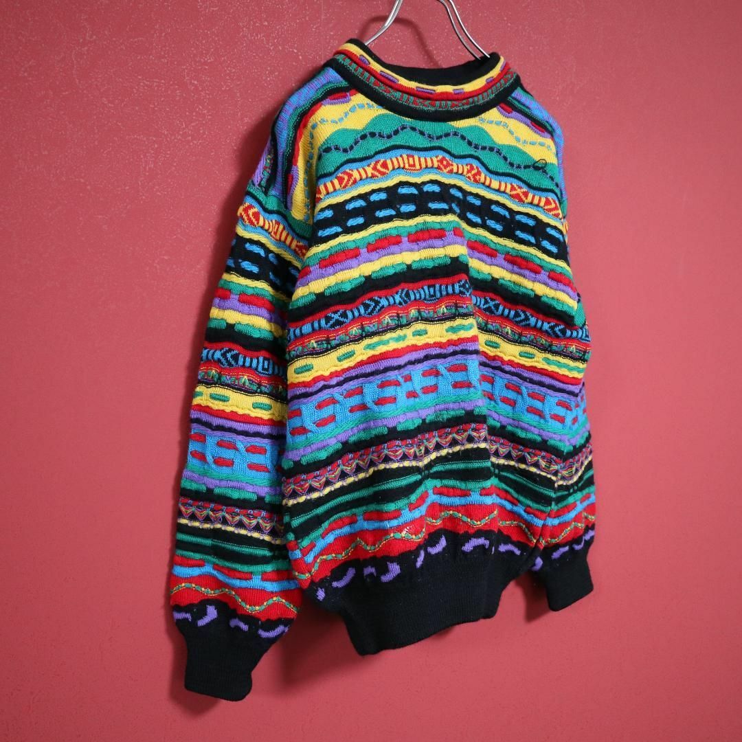 COOGI(クージー)の【スペシャル】coogi クージー 原色系 派手柄 立体構造 編込み 3Dニット メンズのトップス(ニット/セーター)の商品写真