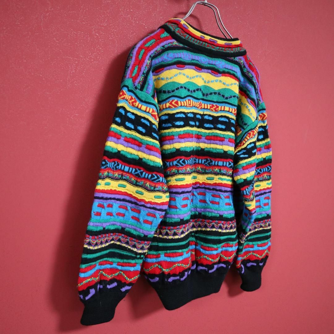 COOGI(クージー)の【スペシャル】coogi クージー 原色系 派手柄 立体構造 編込み 3Dニット メンズのトップス(ニット/セーター)の商品写真