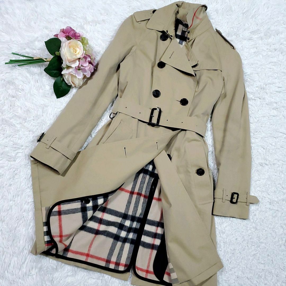 BURBERRY(バーバリー)の美品 M バーバリー トレンチ ベージュ カシミヤ 大判 ノバチェック ライナー レディースのジャケット/アウター(トレンチコート)の商品写真