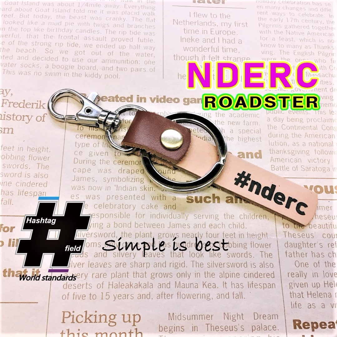 #NDERC 本革ハンドメイド ハッシュタグキーホルダー ロードスター マツダ ハンドメイドのアクセサリー(キーホルダー/ストラップ)の商品写真