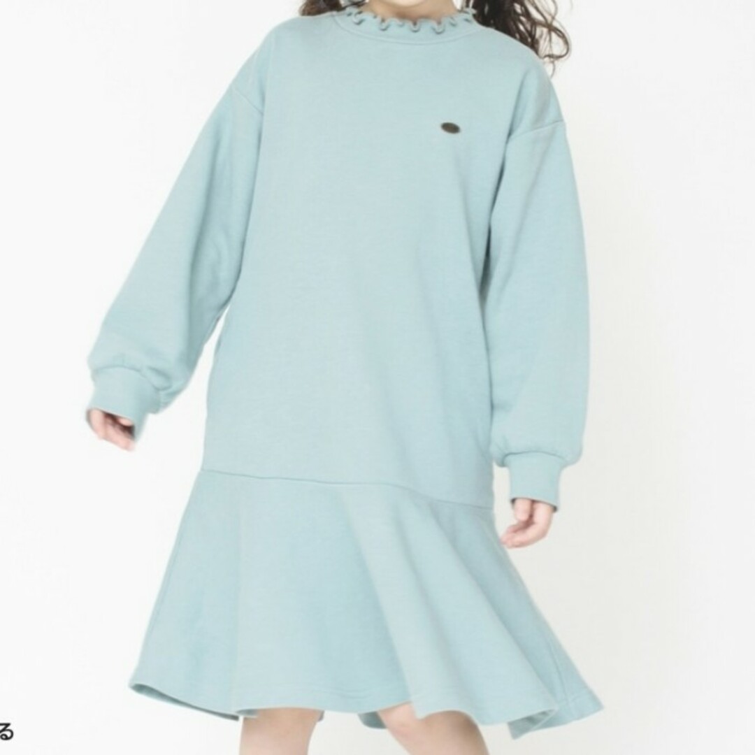 Branshes(ブランシェス)のブランシェス　トレーナー ワンピース　110cm　グリーン キッズ/ベビー/マタニティのキッズ服女の子用(90cm~)(ワンピース)の商品写真