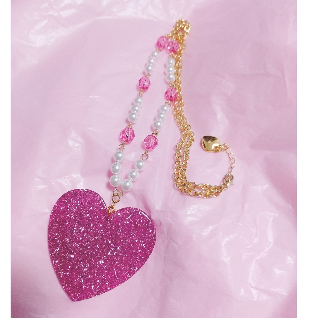 Angelic Pretty(アンジェリックプリティー)のDeco Heartネックレス レディースのアクセサリー(ネックレス)の商品写真