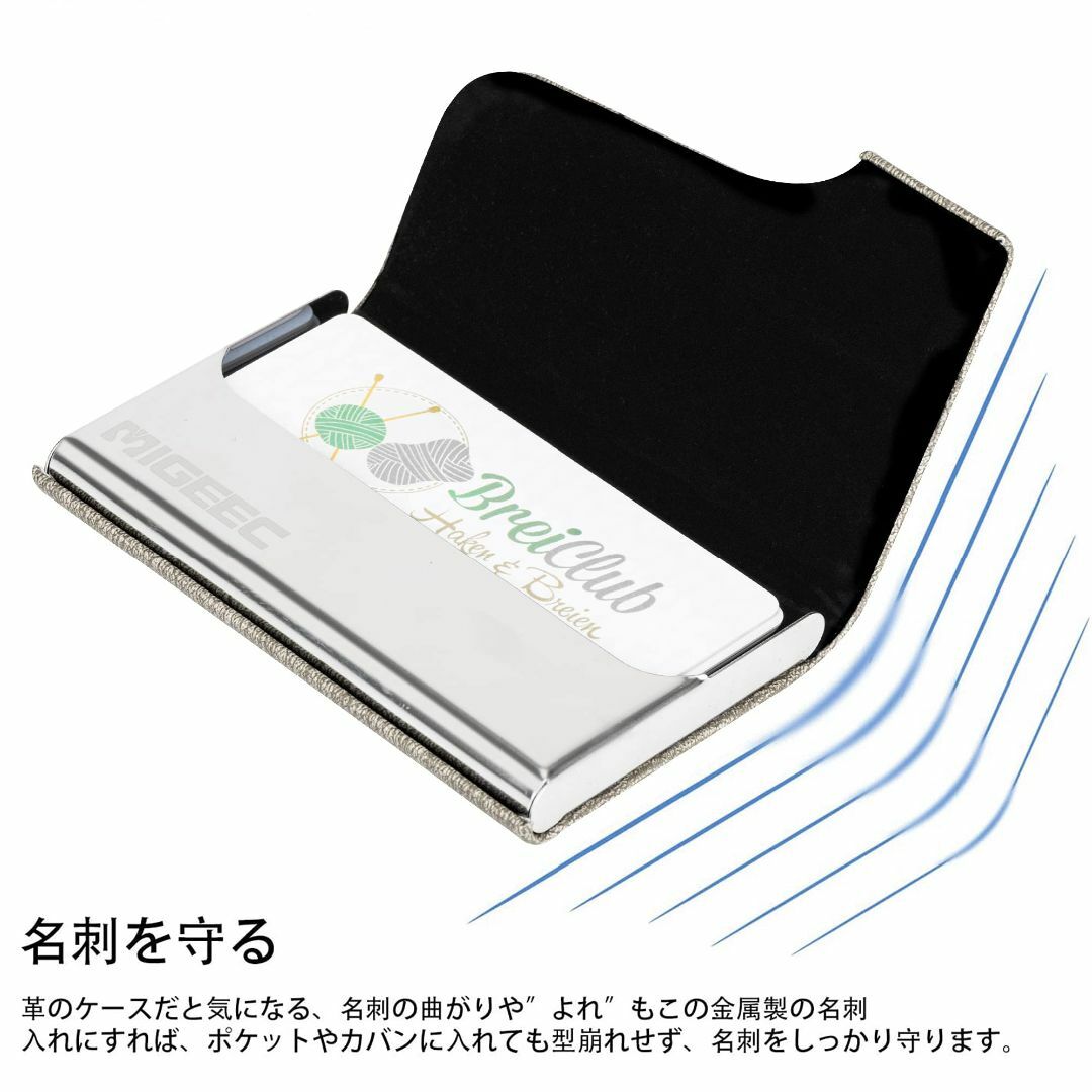 【色: グレー】名刺入れ 名刺ケース - 大容量 取り出し簡単 ステンレス鋼 カ メンズのバッグ(その他)の商品写真