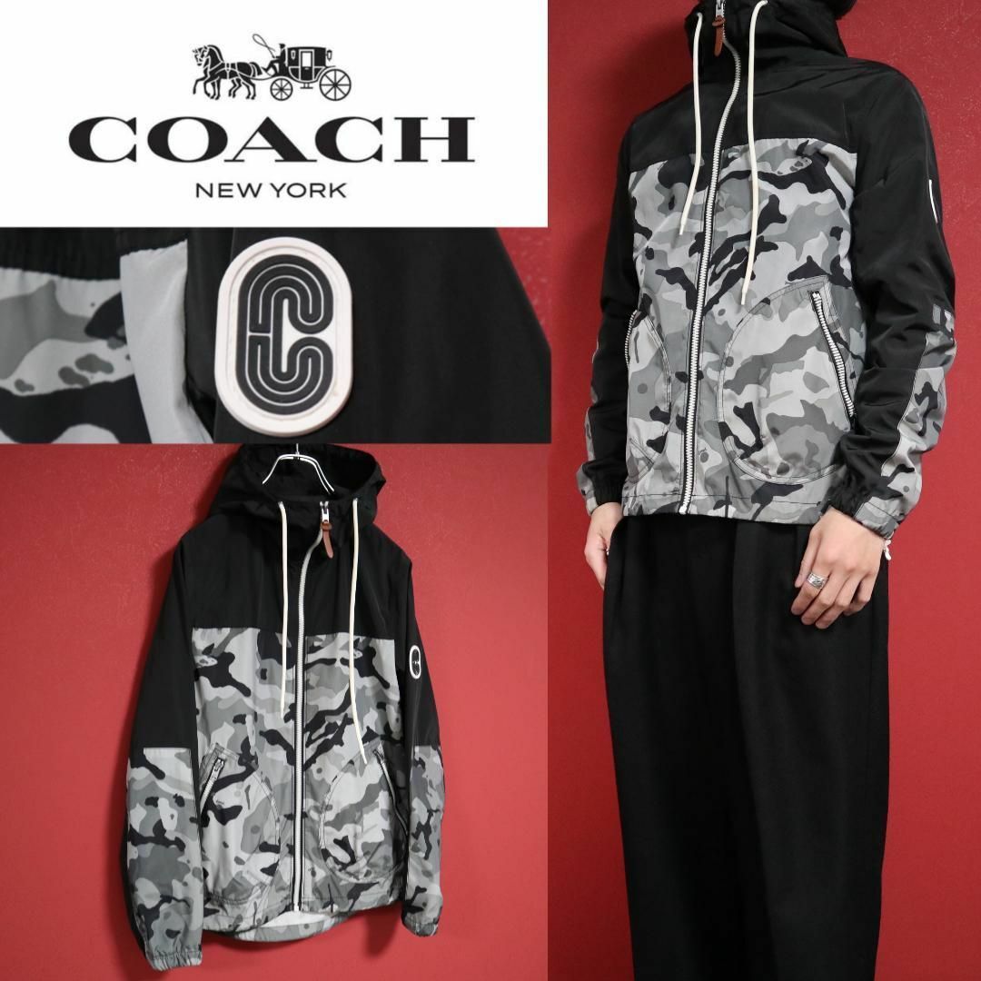 COACH(コーチ)の【美品/定価69,300円】COACH カモフラ柄 ナイロンパーカー ジャケット メンズのジャケット/アウター(ナイロンジャケット)の商品写真