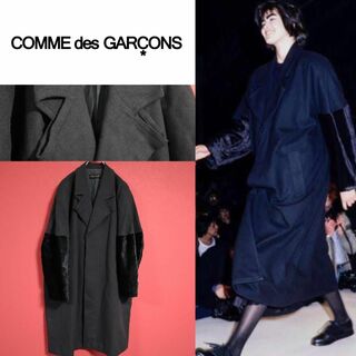 コムデギャルソン(COMME des GARCONS)の【入手困難】COMME des GARCONS 85AW ベロア切り替え コート(チェスターコート)