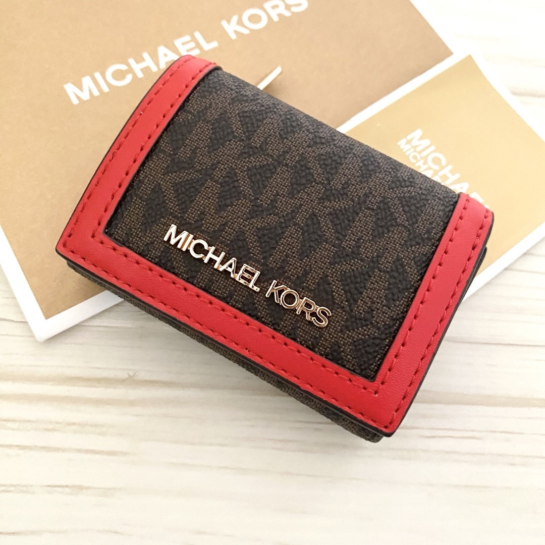 ♩ 新品 MICHAEL KORS マイケルコース 財布 折り財布 レッドRosa最新のブランド一覧