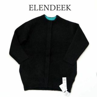 ELENDEEK - エレンディーク ELENDEEK ラクーンカーディガン ブラック 2022AW