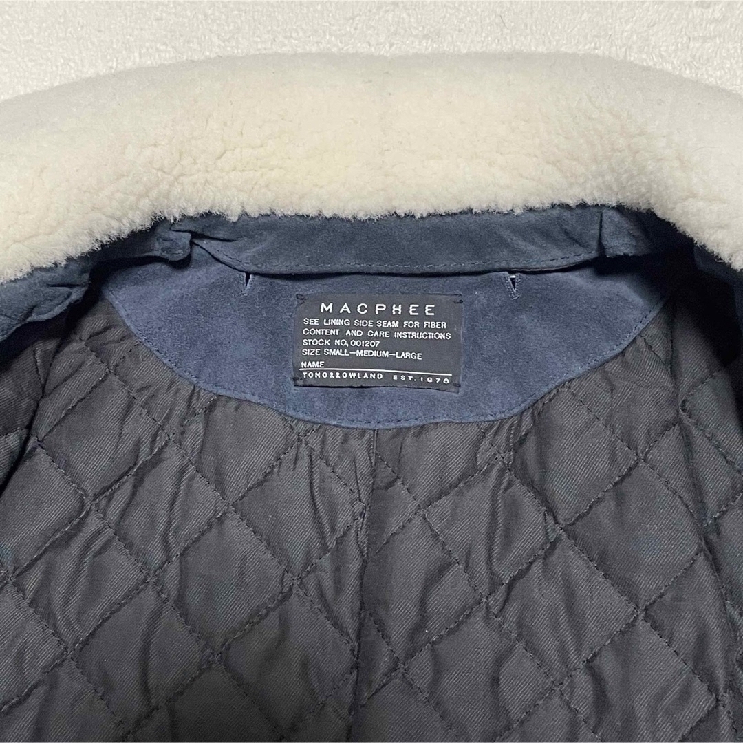TOMORROWLAND(トゥモローランド)の本革スエード ムートンボア襟 ジップアップ 中綿ブルゾン レディースのジャケット/アウター(ブルゾン)の商品写真