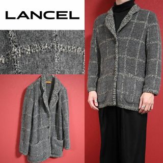 ランセル(LANCEL)の【希少素材】LANCEL ランセル ブロックチェック デザイン カーディガン(カーディガン)