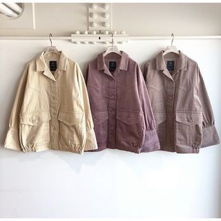 ダブルクローゼット(w closet)の【w closet】コーデュロイBIGジャケット ホワイト(その他)