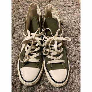 コンバース(CONVERSE)のコンバース / ハイカットスニーカー　カーキ　ポケット付き　90s(スニーカー)