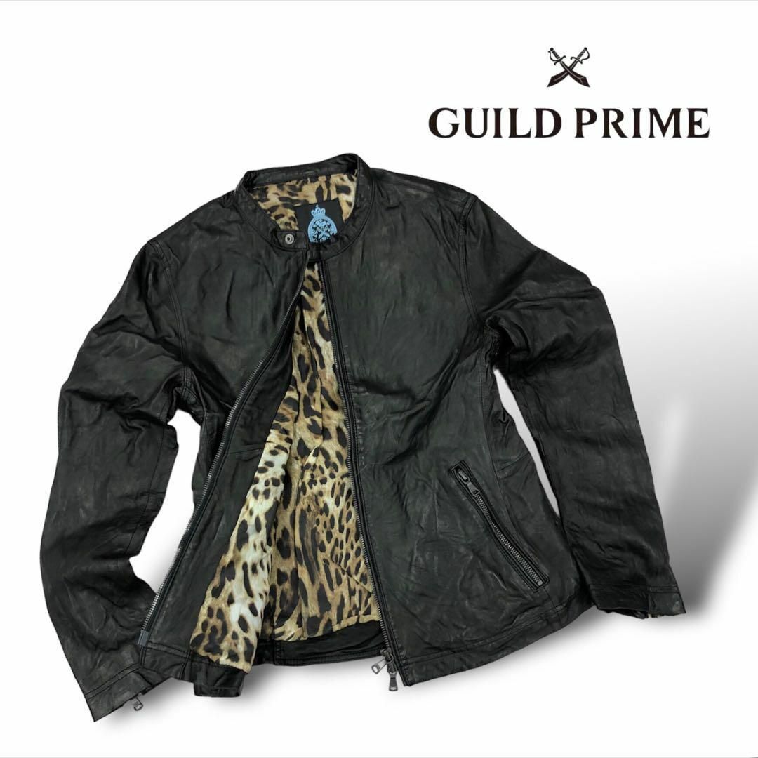 GUILD PRIME(ギルドプライム)の【送料無料】GUILD PRIME シングルライダースジャケット レザー S レディースのジャケット/アウター(ライダースジャケット)の商品写真