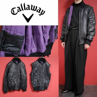 キャロウェイ(Callaway)の【極希少】Callaway 袖部分 着脱可能 ベスト 裏地パープル ダウンJKT(ダウンジャケット)