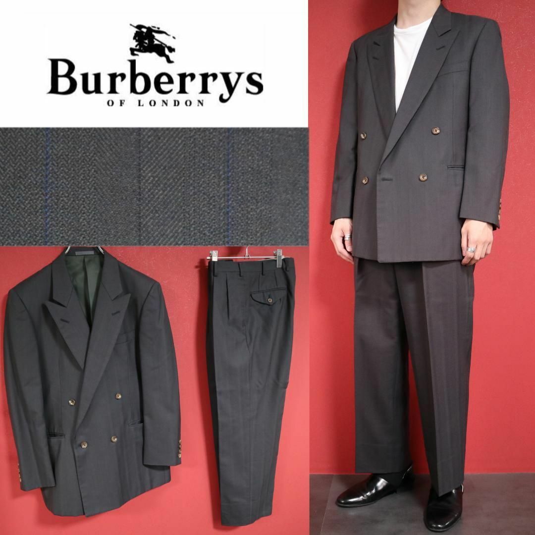 BURBERRY - 【最高級】Burberrys ブルーストライプ柄 ダブルブレスト