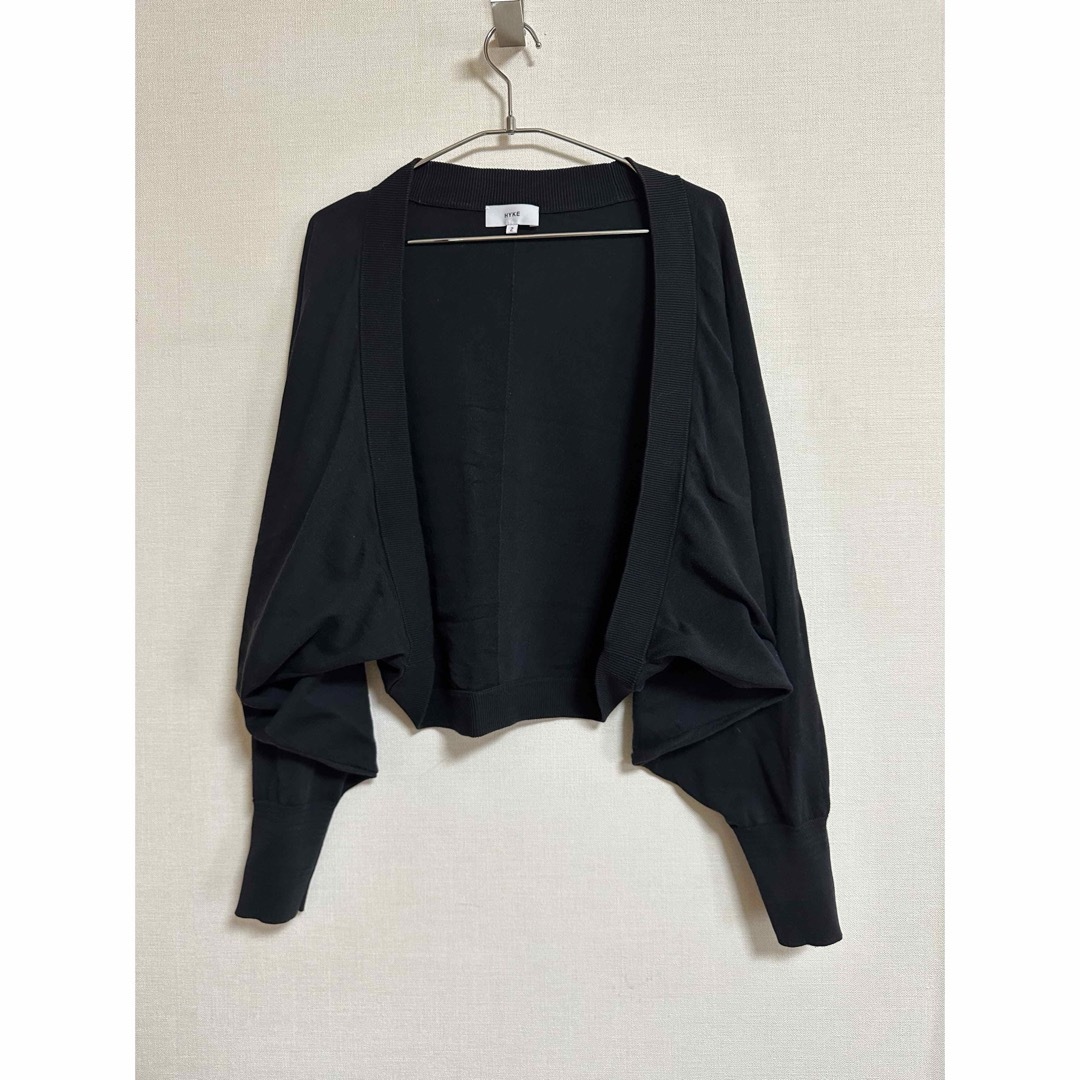 HYKE ニットボレロカーディガン ブラック サイズ2 トップス HYKE ニットボレロカーディガン ブラック サイズ2 トップス