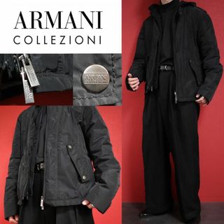 アルマーニ(Armani)の【希少デザイン】ARMANI COLLEZIONI 撥水 二重ジップ パーカー(ダウンジャケット)