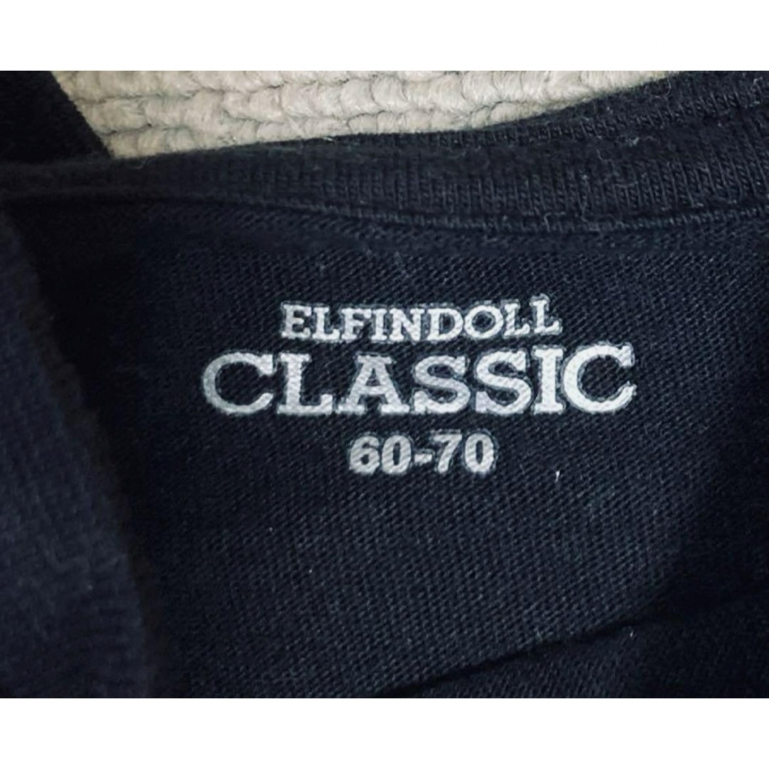 西松屋(ニシマツヤ)の美品 ELFINDOLL ロンＴ 60〜70cm 黒 2枚セット CLASSIC キッズ/ベビー/マタニティのベビー服(~85cm)(Ｔシャツ)の商品写真