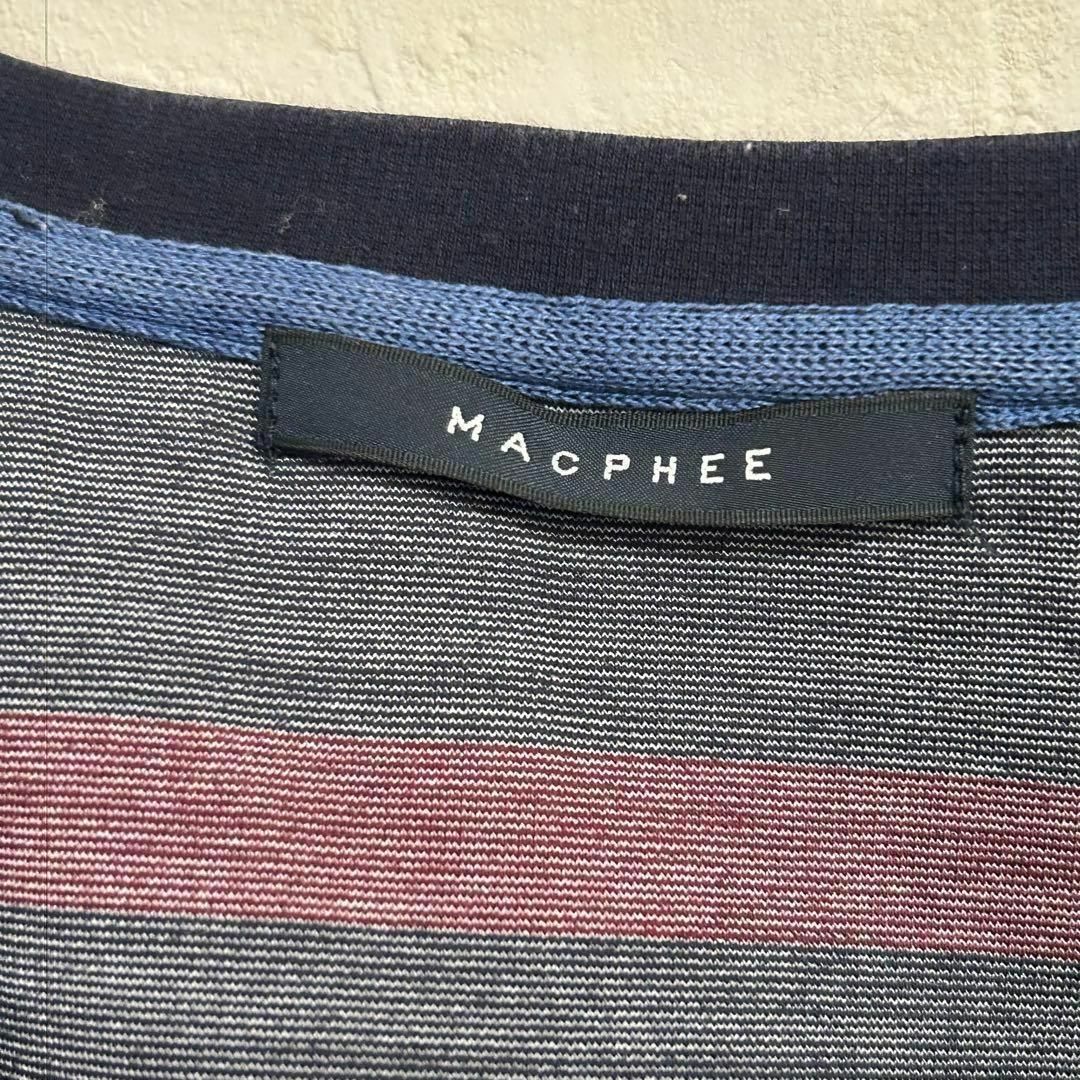 MACPHEE(マカフィー)のマカフィー MACPHEE Tシャツ フレンチスリーブ Vネック  ボーダー レディースのトップス(Tシャツ(半袖/袖なし))の商品写真