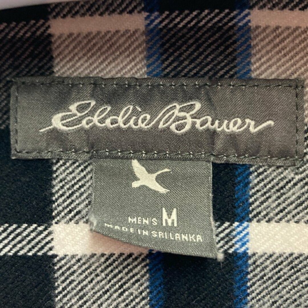 Eddie Bauer(エディーバウアー)の★Eddie Bauer  エディーバウアー チェックシャツ ボタンダウン ブラック ホワイト ブルー Size M メンズのトップス(シャツ)の商品写真