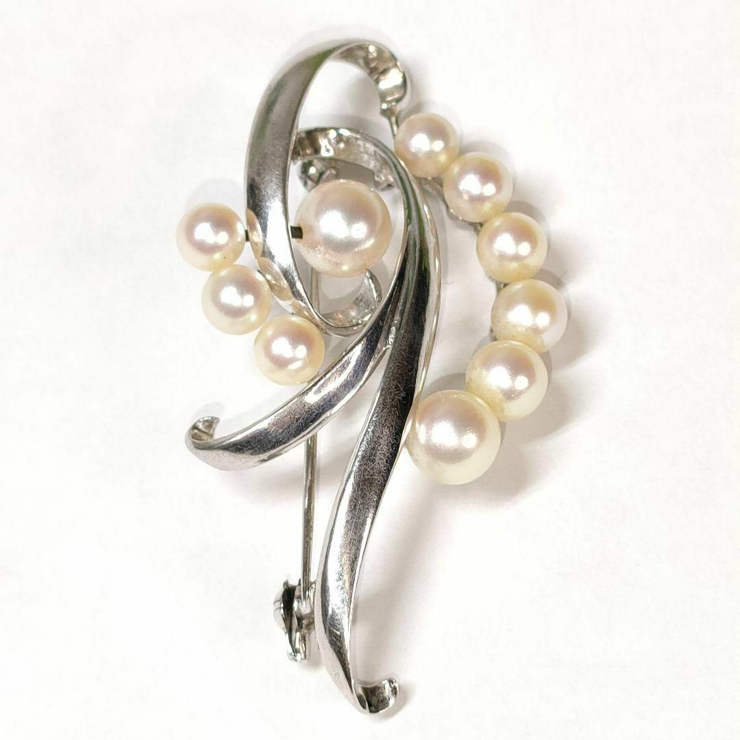 MIKIMOTO(ミキモト)のミキモト パール 真珠 ブローチ 10珠 シルバー M刻印 S刻印 アクセサリー レディースのアクセサリー(ブローチ/コサージュ)の商品写真