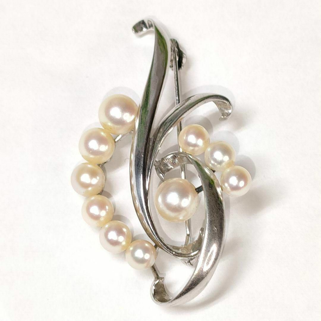 MIKIMOTO(ミキモト)のミキモト パール 真珠 ブローチ 10珠 シルバー M刻印 S刻印 アクセサリー レディースのアクセサリー(ブローチ/コサージュ)の商品写真