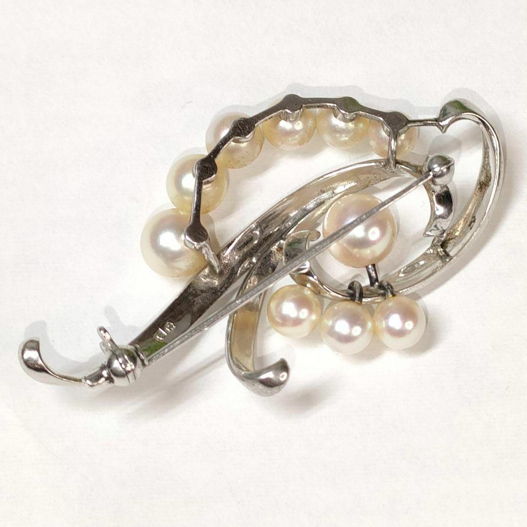 MIKIMOTO(ミキモト)のミキモト パール 真珠 ブローチ 10珠 シルバー M刻印 S刻印 アクセサリー レディースのアクセサリー(ブローチ/コサージュ)の商品写真