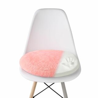 【色: ピンク】Perle 低反発 座布団 クッション 丸型 椅子用 直径 40(クッション)
