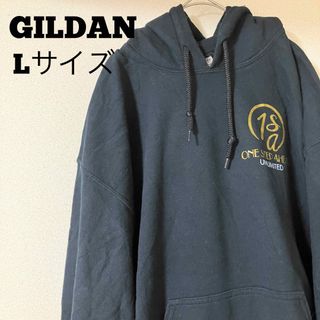 ギルタン(GILDAN)のGILDAN ギルダン パーカー Ｌサイズ　ＵＳＡ　古着　ブラック(パーカー)