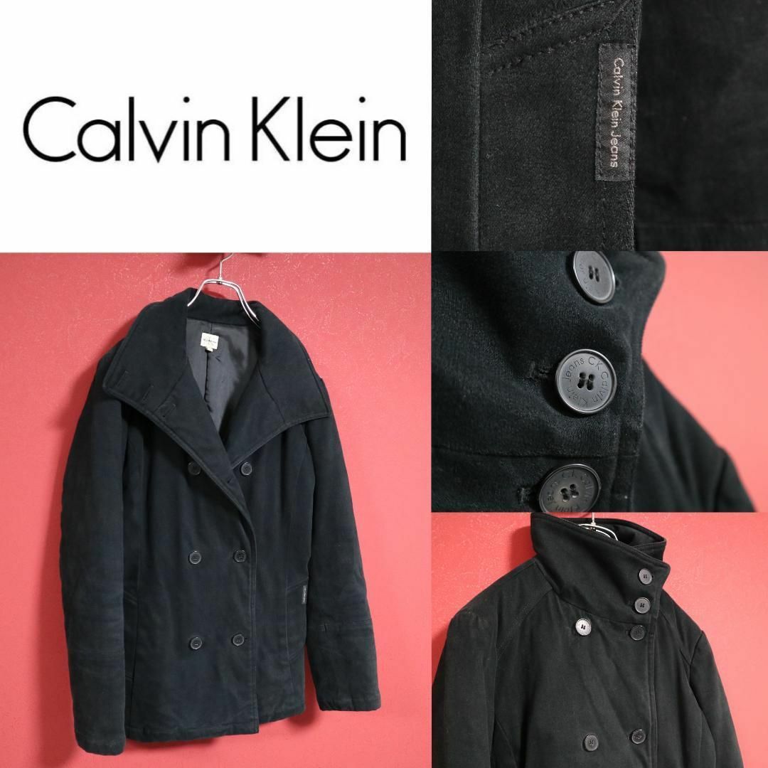 Calvin Klein(カルバンクライン)のCalvin Klein ロゴボタン 襟＆タグデザイン Pコート ピーコート レディースのジャケット/アウター(ピーコート)の商品写真