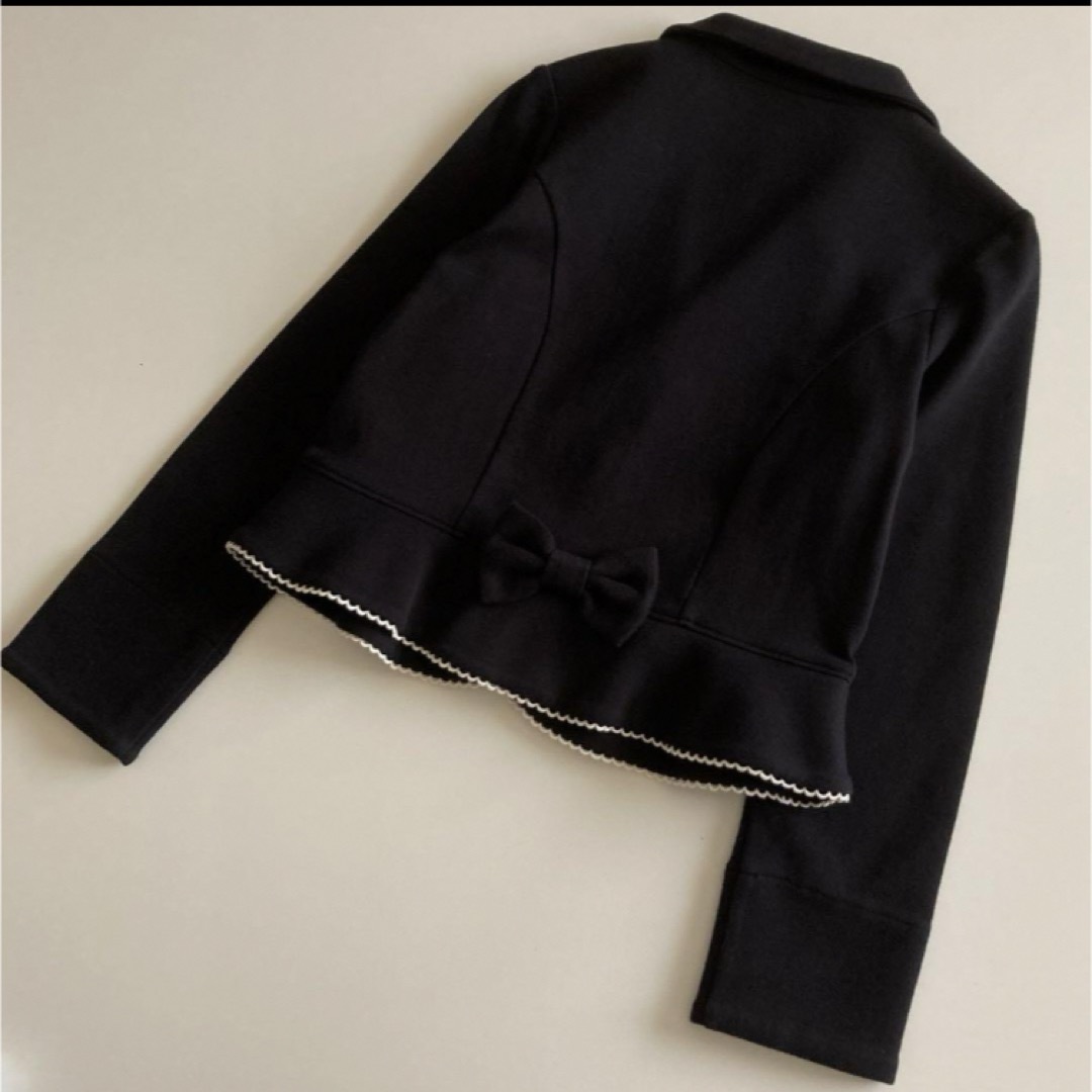 Shirley Temple(シャーリーテンプル)のシャーリーテンプル  長袖　フォーマル　ジャケット　ブレザー　黒　130 キッズ/ベビー/マタニティのキッズ服女の子用(90cm~)(ジャケット/上着)の商品写真