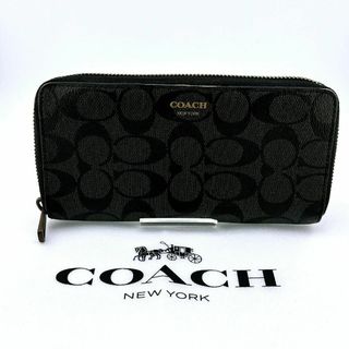 コーチ(COACH)のコーチ 長財布 シグネチャー ジッピーウォレット ブラック メンズ(長財布)