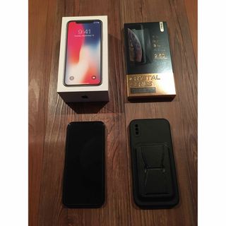 アイフォーン(iPhone)のiPhone X スペースグレー 256GB★美品・おまけ付き★(スマートフォン本体)