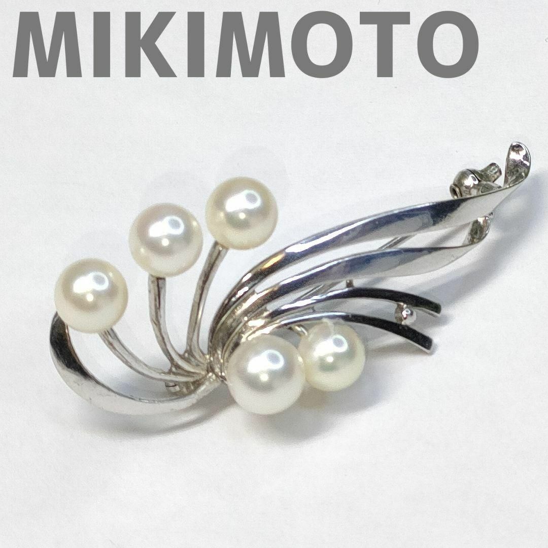 MIKIMOTO パール 真珠 ブローチ 5珠 シルバー M刻印 アクセサリー | フリマアプリ ラクマ