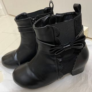 axes femme - アクシーズファム　ブーツ　21㎝　21.5㎝　X L リボン　ブラック　キッズ