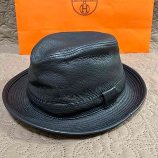 エルメス(Hermes)の♡ご専用♡正規店購入　HERMES エルメス　レザー帽子　(ハット)