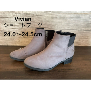 ヴィヴィアン(VIVIAN)の【ViVian】スウェードヒールショートブーツ(ブーツ)
