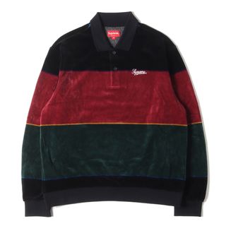 シュプリーム(Supreme)のSupreme - Stripe Velour L/S Polo(ポロシャツ)