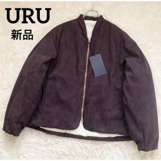 ウル(URU)の【新品•完売】URU 22AW フェイクレザー ジップアップ ブルゾン ワイン色(ブルゾン)