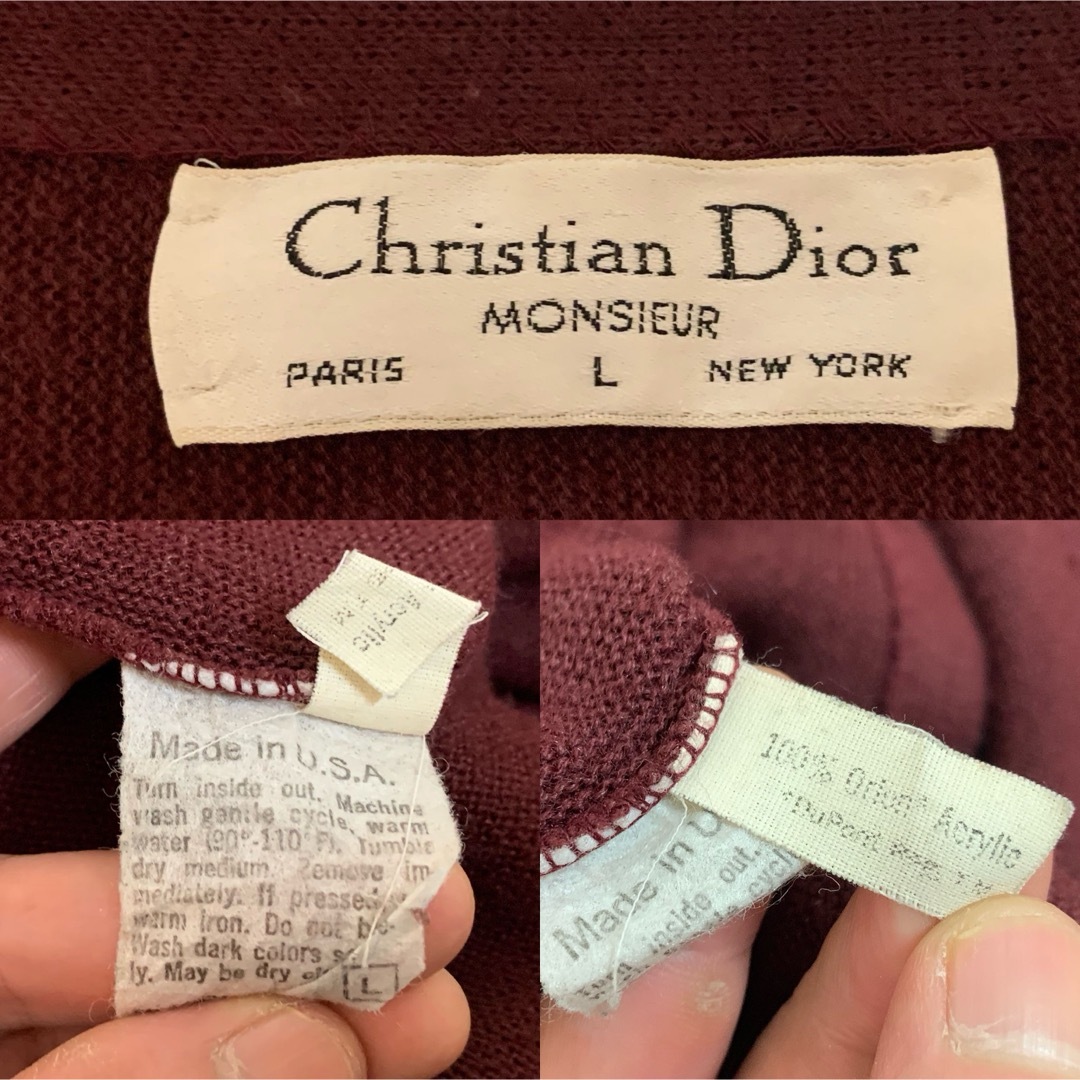 Christian Dior(クリスチャンディオール)のChristian Dior PARIS VINTAGE USA製 カーディガン メンズのトップス(カーディガン)の商品写真