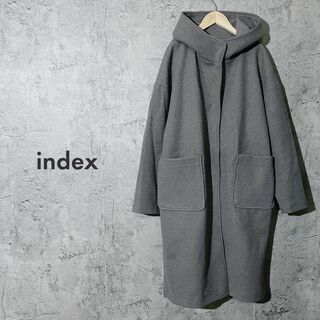 インデックス(INDEX)の【翌日配送 ❀】インデックス ロング コート ジャケット アウター グレー M(ロングコート)