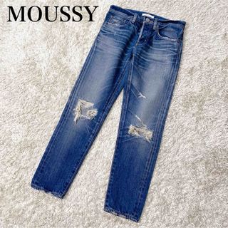 マウジー(moussy)の【美品】マウジー デニム ジーンズ テーパード ダメージ クラッシュ 6080(デニム/ジーンズ)