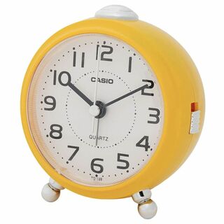 【色: イエロー】CASIO(カシオ) 目覚まし時計 黄色 アナログ 小型 スヌ(置時計)